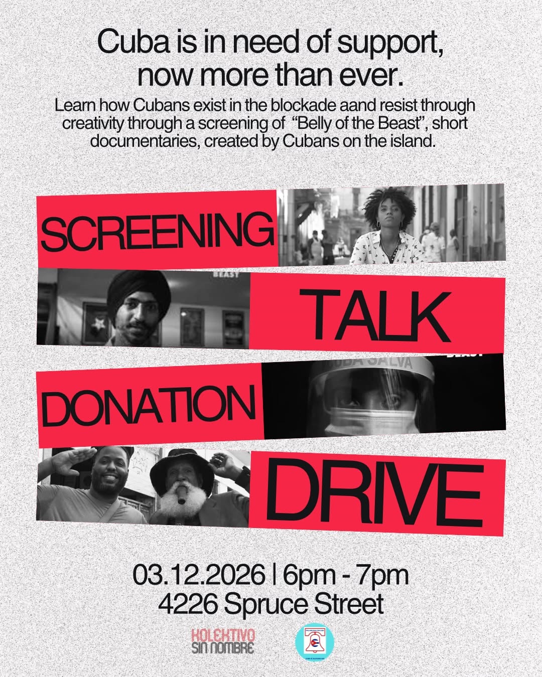 Screening, talk, donation drive - Philadelphia, PA flyer
