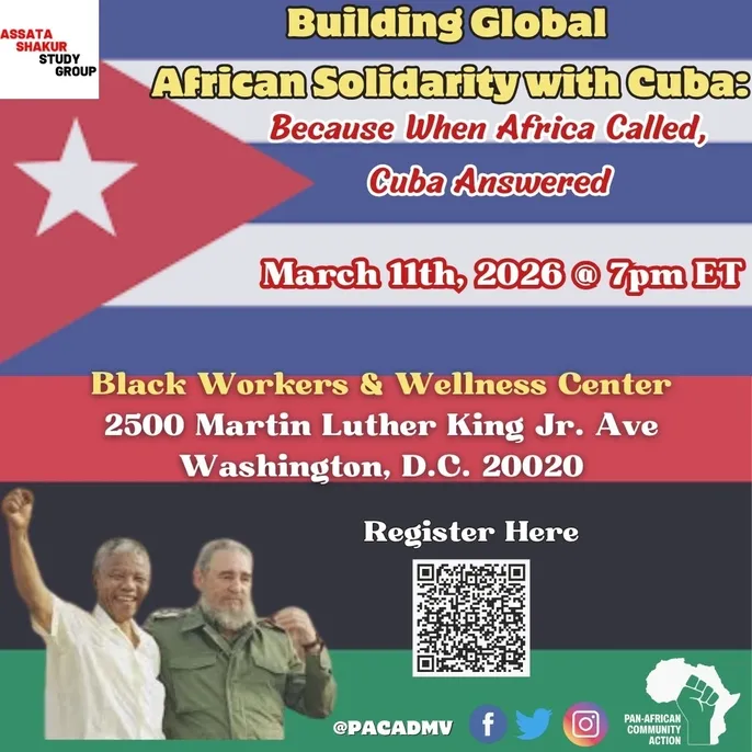 Cuba Africa solidarity Pan-African Community Action teach-in flyer