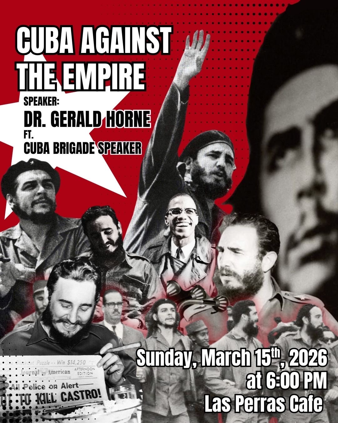 Cuba Against the Empire, flyer for event in Houston, TX