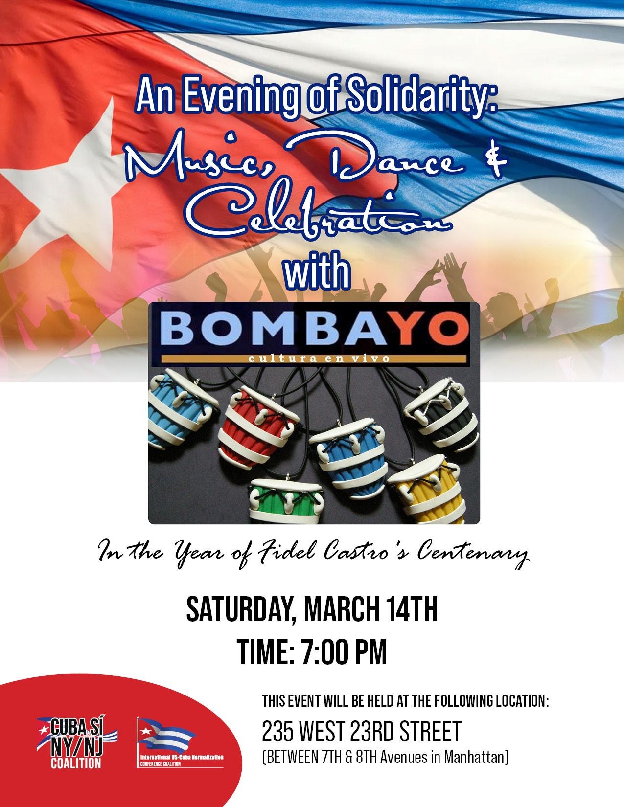 An Evening of Solidarity: Music, Dance & Celebrate with Bombayo flyer