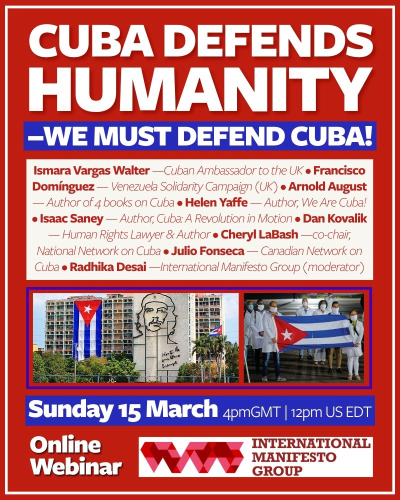 Webinar: Cuba defends humanity – we must defend Cuba!